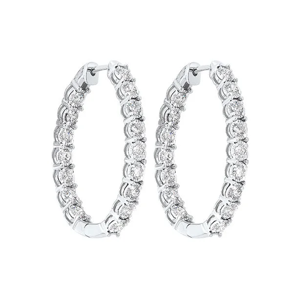 Dotted stud earrings-14KT WHITE GOLD DIAMOND (3CTW) EARRING