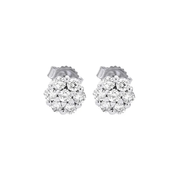 Claw-set earrings-14KT WHITE GOLD DIAMOND (1/6CTW) EARRING