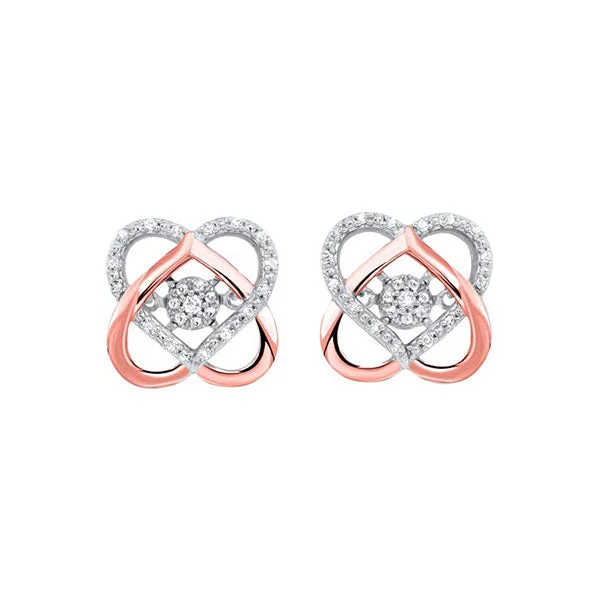 Ripple effect earrings-10KT WHITE ROSE GOLD DIAMOND (1/10 CTW) EARRING