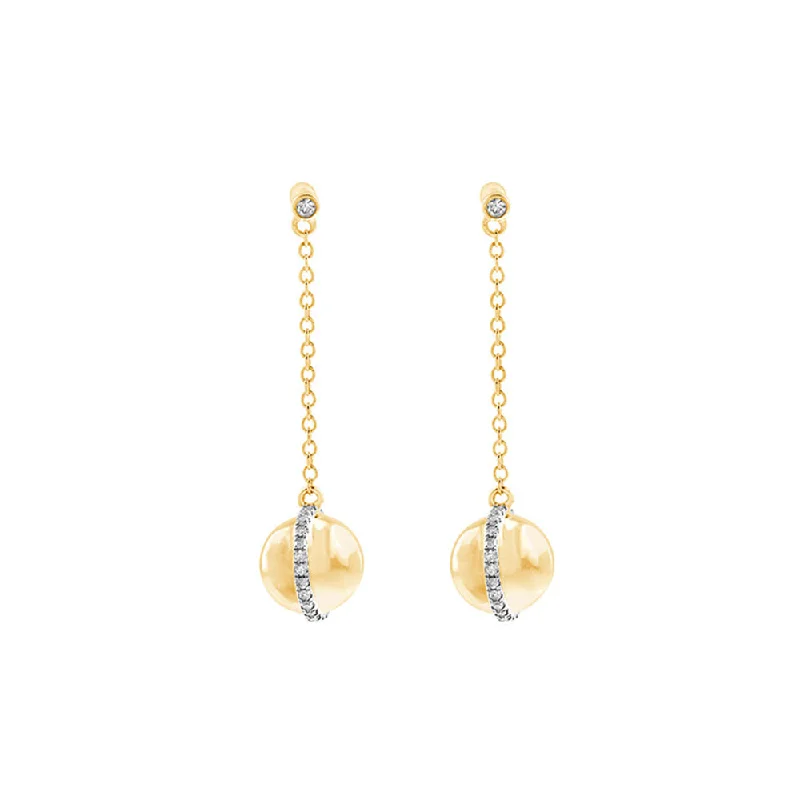 Floating diamond earrings-10KT YELLOW GOLD DIAMOND (1/6CTW) EARRING