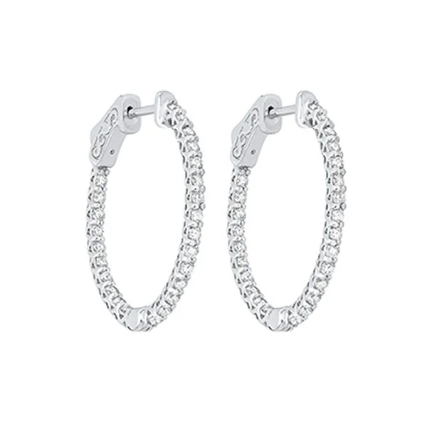 Wide-set earrings-14KT WHITE GOLD DIAMOND (1 1/2CTW) EARRING