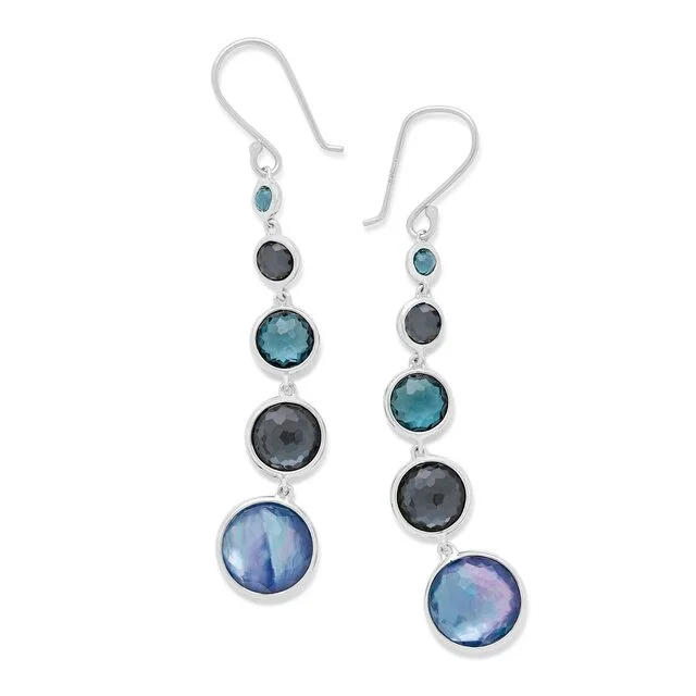 Flat-top earrings-Gemstone Drop Earrings