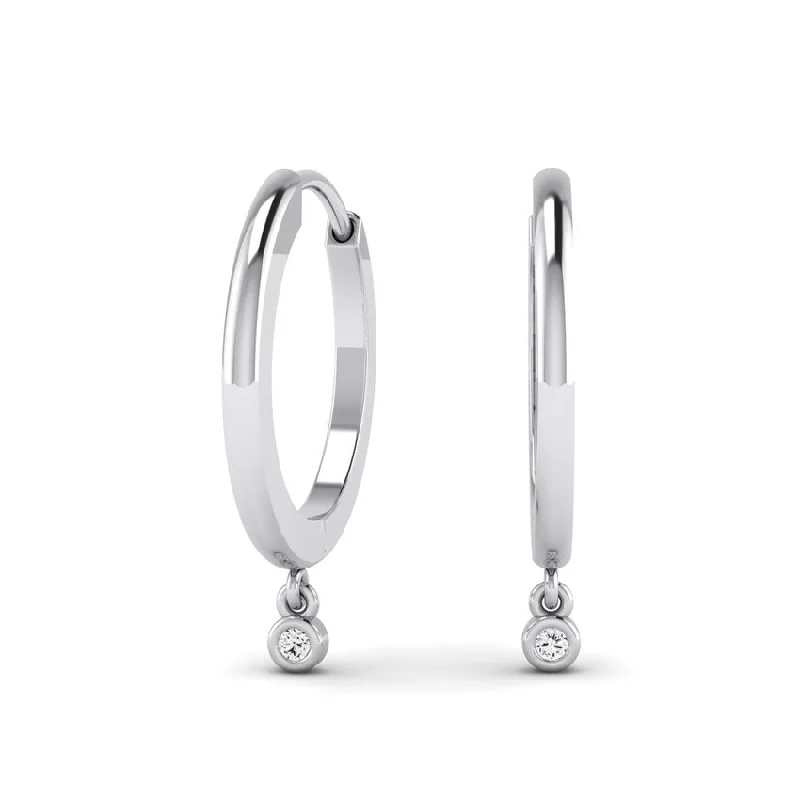 Claw-set earrings-Hadley Huggie Diamond Drop Earrings