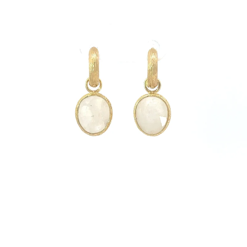 Domed gem earrings-Jorge Revilla Shade Collection Moonstone Earrings