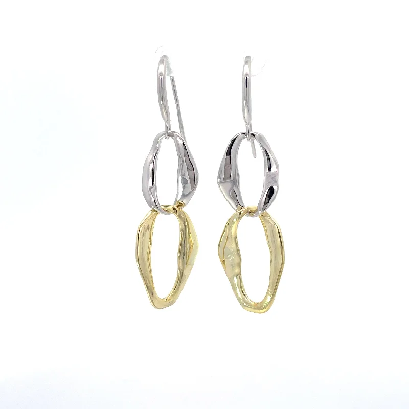 Baguette diamond earrings-Jorge Revilla Together Two Tone Earrings