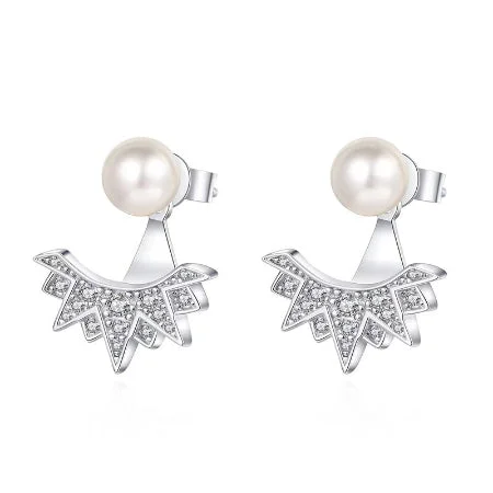 Organic gem earrings-Joy Lab Diamond & Pearl Earrings