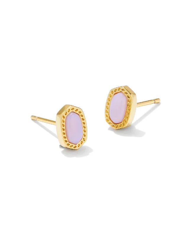 Tiny crystal earrings-Kendra Scott Mini Ellie Pink Opalite Stud