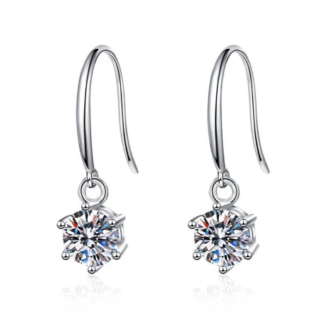 Lightweight silver earrings-Luisa Lab Diamond Earrings