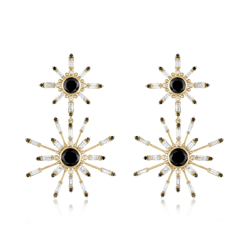 Heart-cut earrings-LUMINA DIAMOND AND BLACK SPINEL EARRINGS