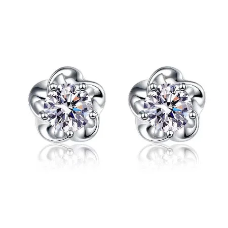 Polished rose earrings-Luna Lab Diamond Earrings