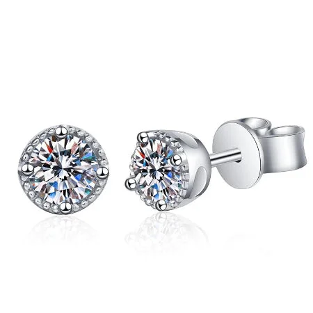 Platinum stud earrings-Mila Diamond Earrings