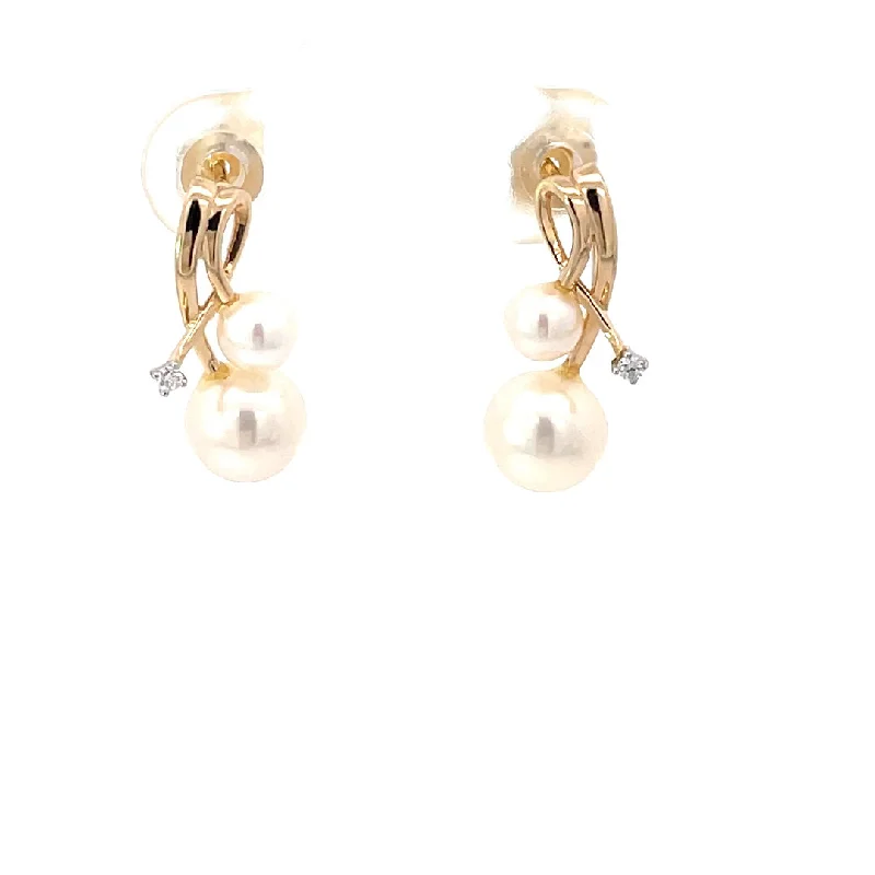 Glossy black earrings-Pearl Earring