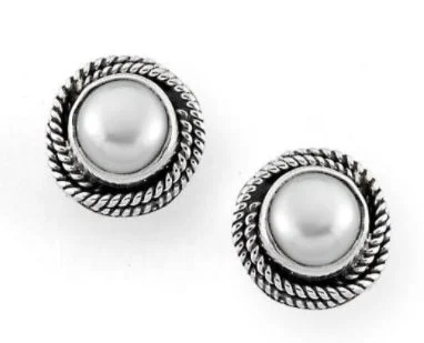 Rough diamond earrings-Pearl Earring