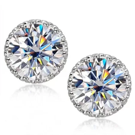 Twisted silver earrings-Quinn Moissanite Earrings