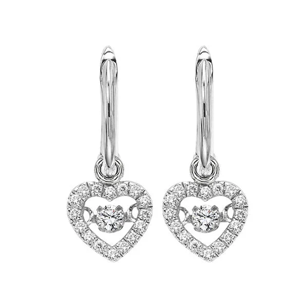 Satin gold earrings-10KT WHITE GOLD DIAMOND (1/5CTW) EARRING