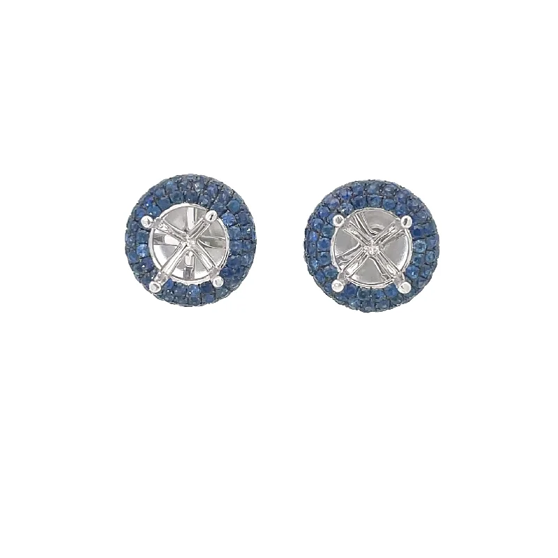 Raised gem earrings-Sapphires Earring Jacket