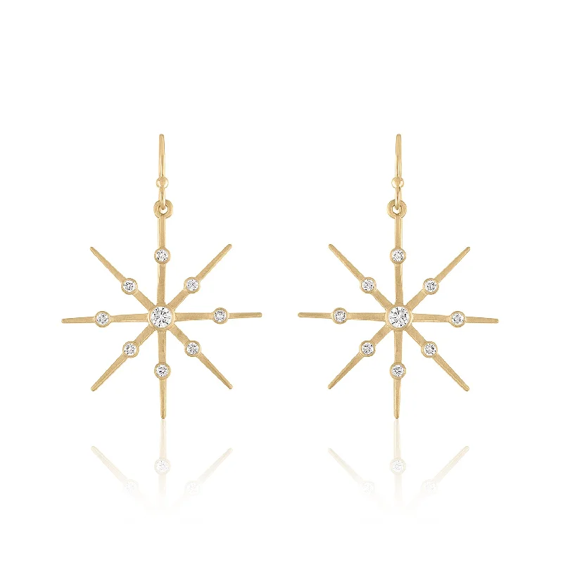 Etched design earrings-STARLA DIAMOND EARRINGS