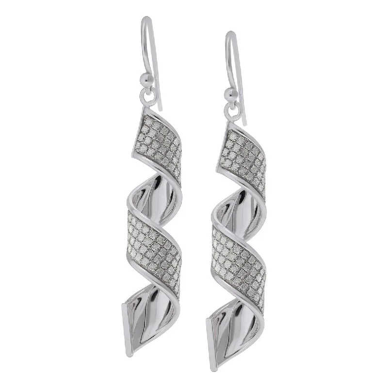 Organic shape earrings-Victoria Townsend .925 Sterling Silver Twist Drop Earrings