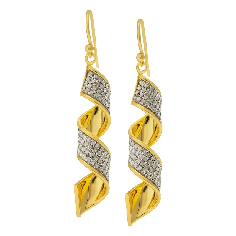 Braided hoop earrings-Victoria Townsend Yellow Gold over Sterling Silver Twist Drop Earrings